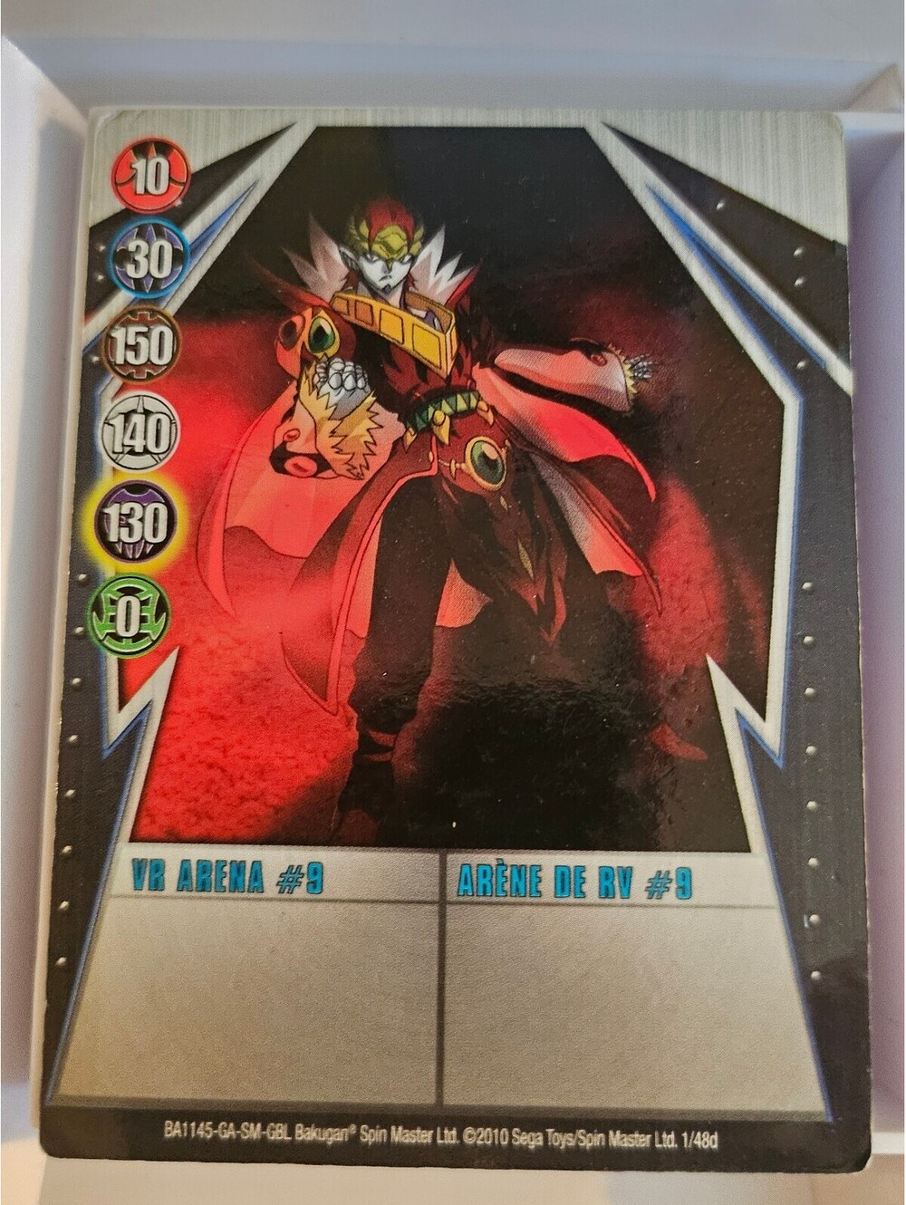 Rare 2010 bakugan 1-48d (Gundalian Invaders) VR ARENA #9, magnetic card As shown